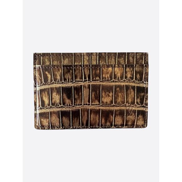 Louis Vuitton Brown & Gold Crocodile Cardholder - Picture 1 of 4